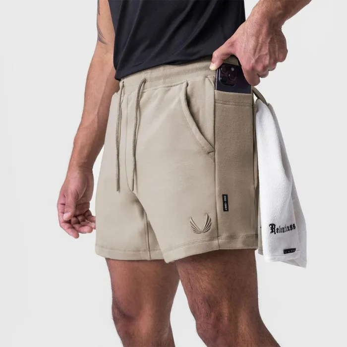 Shorts Men ASRV TechTerry Sidelock Sweat Short Sand Smoke