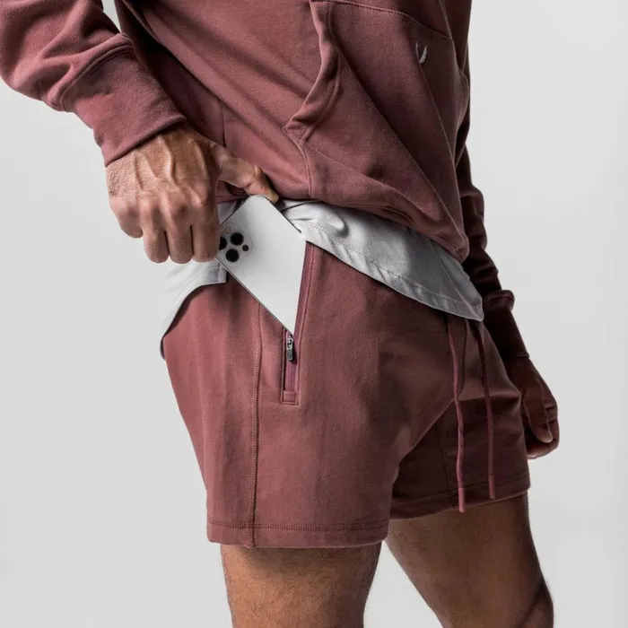 Shorts Men ASRV TechTerry Sweat Short Red Earth
