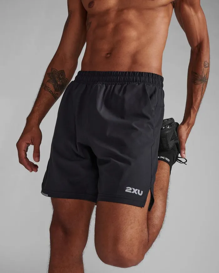 Shorts Mens 2XU Aero 7034 Shorts Blacksilver Reflective