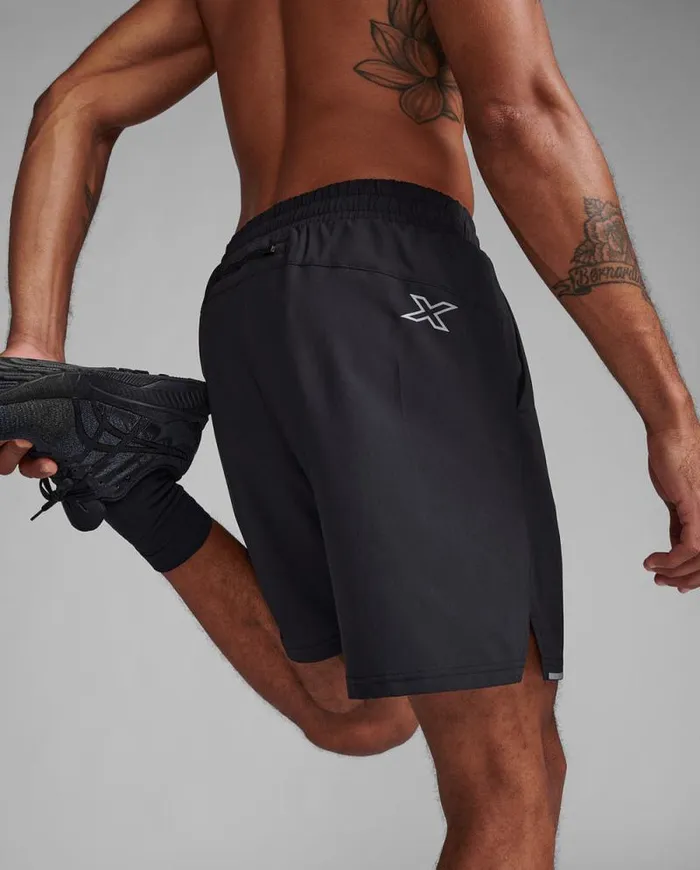 Shorts Mens 2XU Aero 7034 Shorts Blacksilver Reflective