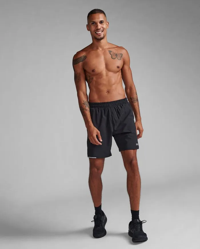 Shorts Mens 2XU Aero 7034 Shorts Blacksilver Reflective