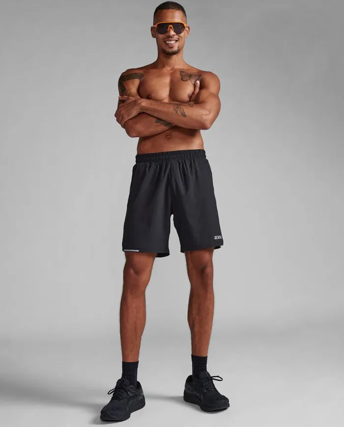 Shorts Mens 2XU Aero 7034 Shorts Blacksilver Reflective