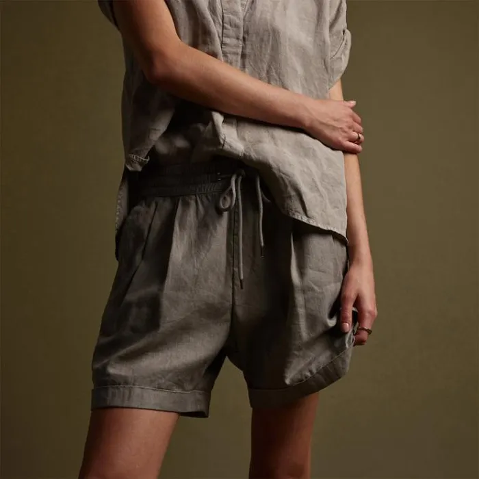 Shorts Women James Perse Canyon Linen Blend Short Silt Pigment