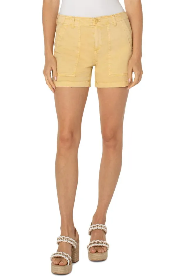 SHORTS Women Liverpool Los Angeles UTILITY SHORT WITH FLAP POCKETS Mustard Gold SHORTS Women Liverpool Los Angeles UTILITY SHORT WITH FLAP POCKETS Mustard Gold