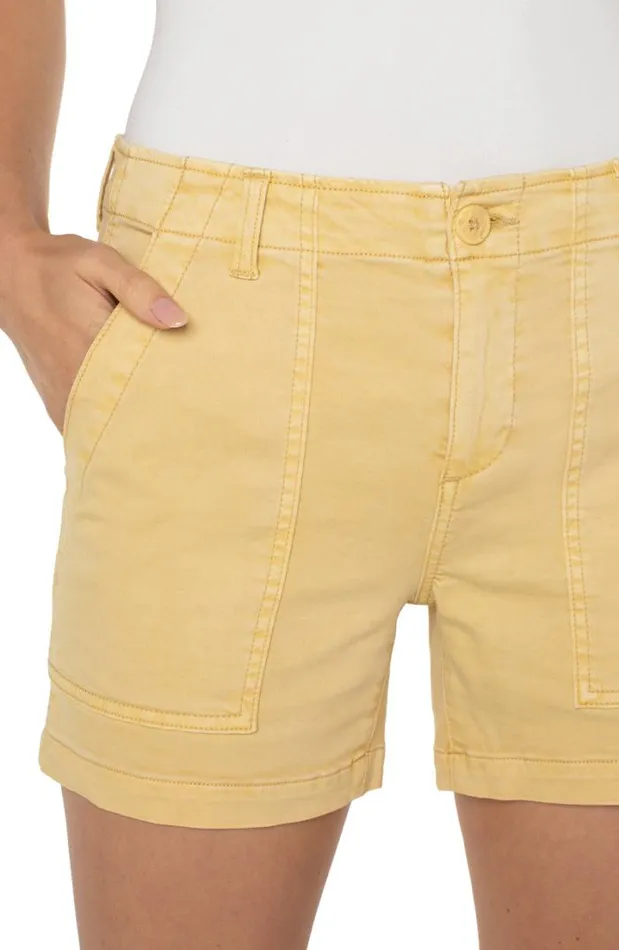 SHORTS Women Liverpool Los Angeles UTILITY SHORT WITH FLAP POCKETS Mustard Gold
