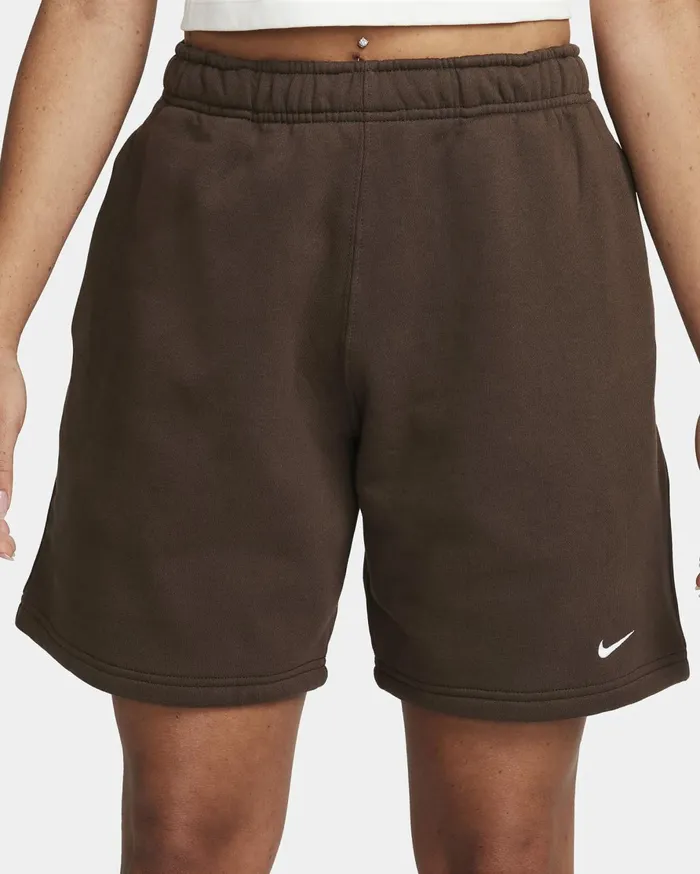 Shorts Women Nike Solo Swoosh Baroque Brownwhite