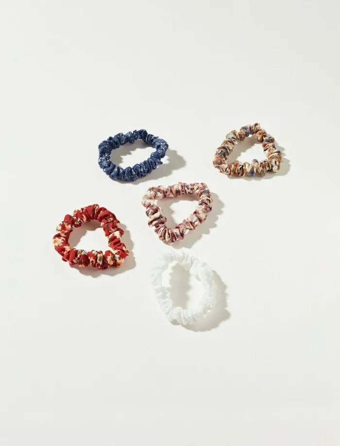 Skinny Floral Scrunchie 5 Pack Multi Women Lucky Brand Hair Accessories