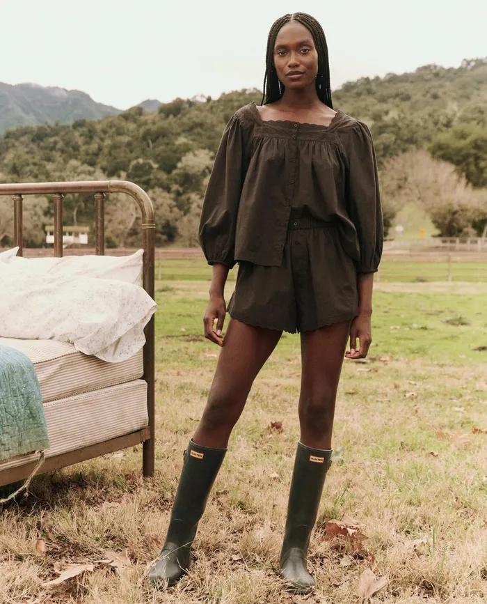 Sleep Bottoms Women The Great The Eyelet Tap Short Black Sleep Bottoms Women The Great The Eyelet Tap Short Black