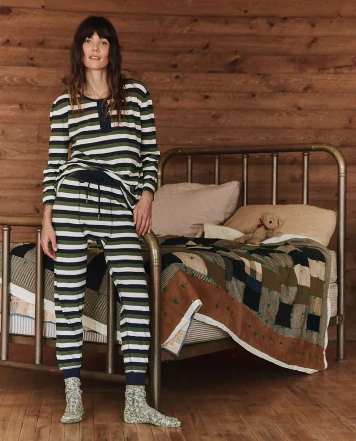 Sleep Bottoms Women The Great The Long John Winter Pine Stripe Sleep Bottoms Women The Great The Long John Winter Pine Stripe