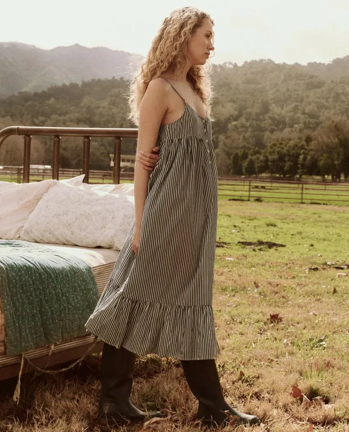 Sleep Dresses Women The Great The Ruffle Tank Night Dress Horizon Stripe