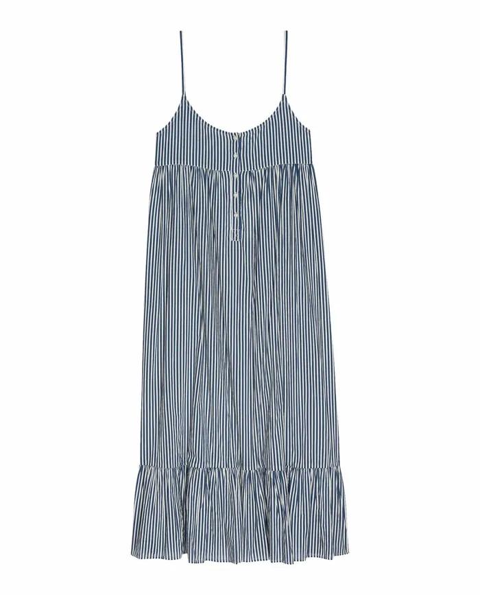 Sleep Dresses Women The Great The Ruffle Tank Night Dress Horizon Stripe