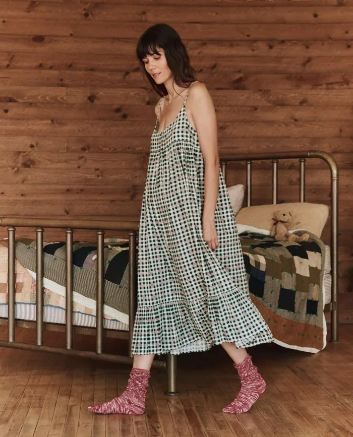 Sleep Dresses Women The Great The Ruffle Tank Night Dress Winter Pine Plaid