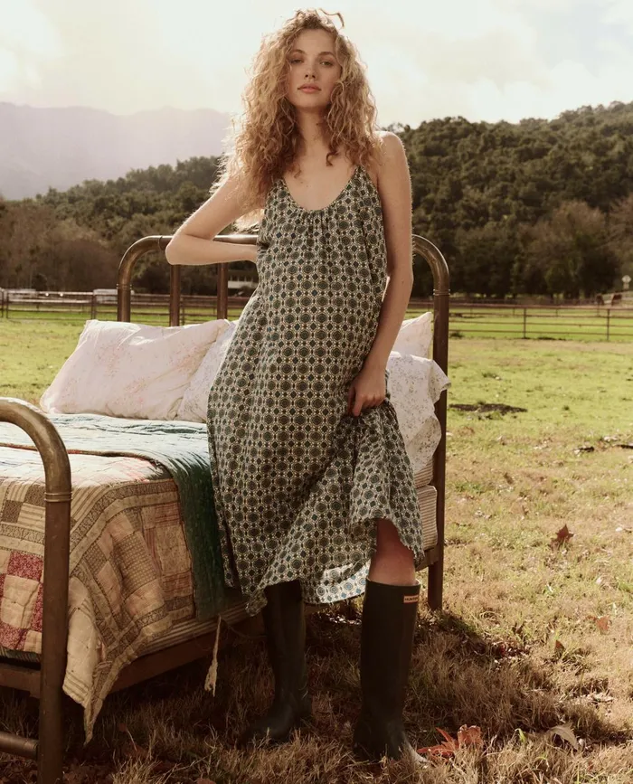 Sleep Dresses Women The Great The Slip Sleep Dress Geo Medallion Print