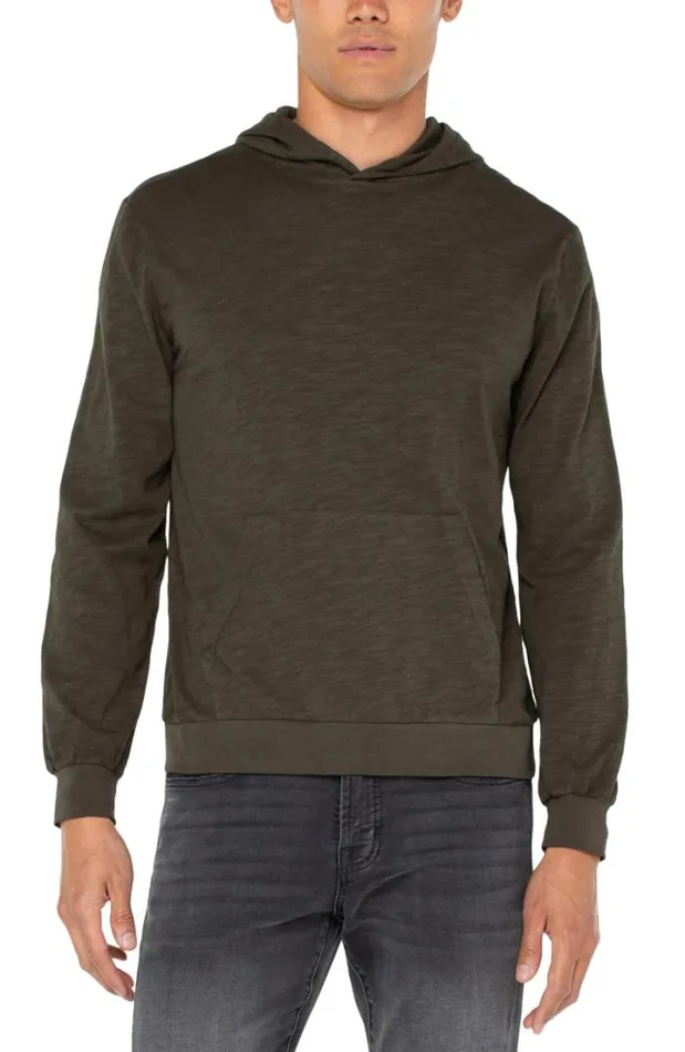 SLUB HOODIES Men Liverpool Los Angeles SLUB KNIT HOODIE Military Green