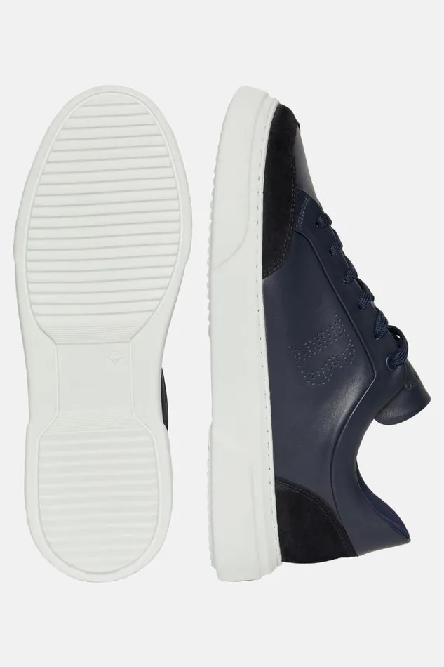 Sneakers Men Boggi Milano Navy Leather Trainers With Logo Navy Blue Sneakers Men Boggi Milano Navy Leather Trainers With Logo Navy Blue