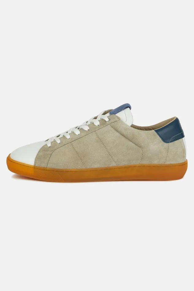 Sneakers Men Boggi Milano White And Grey Leather Trainers White 8211 Light Grey