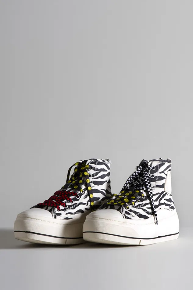 Sneakers R13 Women Kurt High Top Sneaker 8211 Zebra