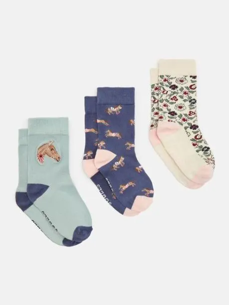 Socks Girls Joules Blue 3 Pack Socks