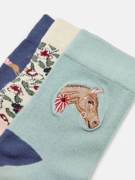 Socks Girls Joules Blue 3 Pack Socks