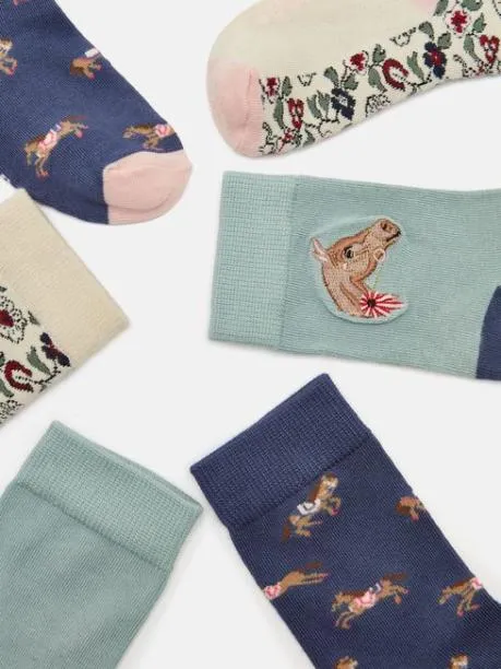 Socks Girls Joules Blue 3 Pack Socks