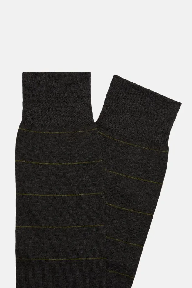 Socks Men Boggi Milano Striped Organic Cotton Socks Dark Grey Socks Men Boggi Milano Striped Organic Cotton Socks Dark Grey