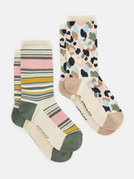 Socks Women Joules Multi Animal 2 Pack Socks Size 48