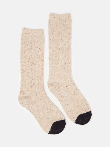 Socks Women Joules Oatmeal Cable Knit Boot Socks Size 48