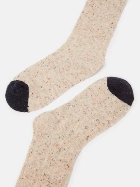 Socks Women Joules Oatmeal Cable Knit Boot Socks Size 48