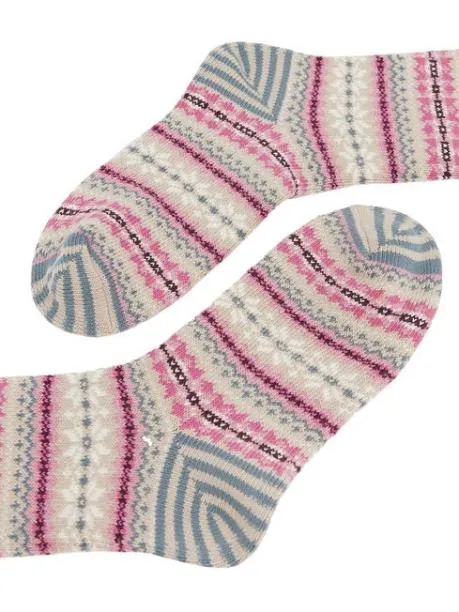 Socks Women Joules Oatmeal Fairisle Pattern Socks
