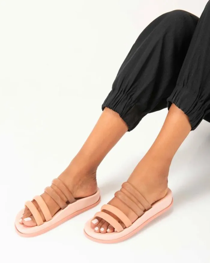 Soft Wave Slide Pinkclear Pink Women Melissa Slides