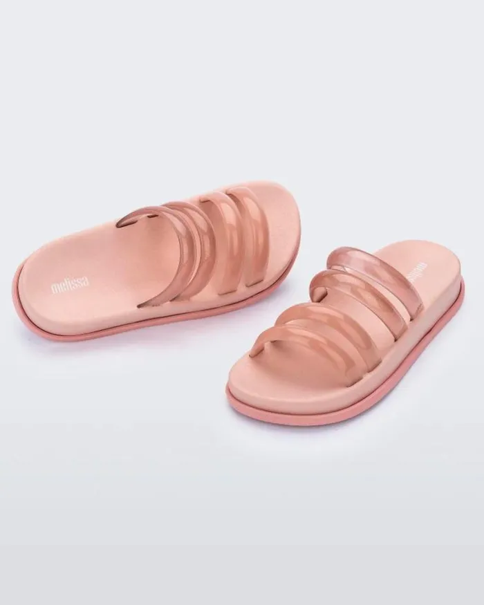 Soft Wave Slide Pinkclear Pink Women Melissa Slides