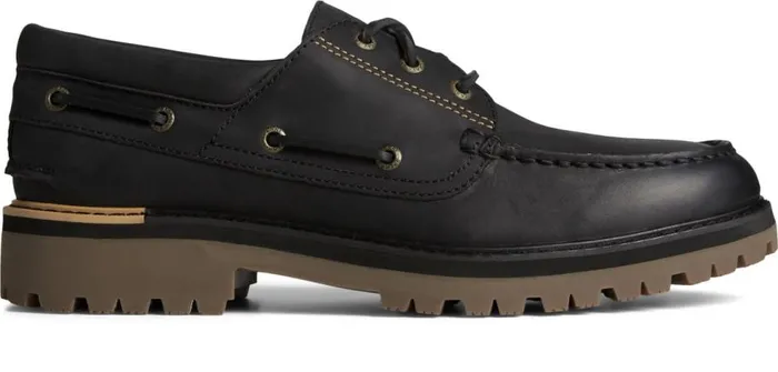 Sperry Boat Shoes Men Authentic Original Lug 3Eye Boat Shoe Black