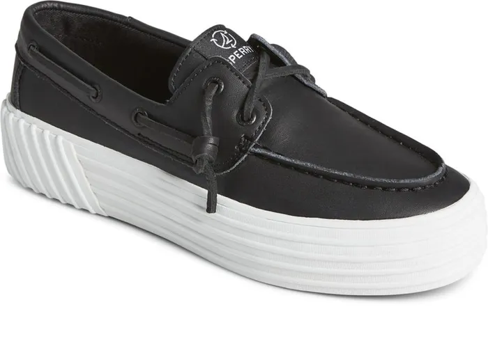 Sperry Sneakers Women Bahama 20 Leather Platform Sneaker Black Sperry Sneakers Women Bahama 20 Leather Platform Sneaker Black