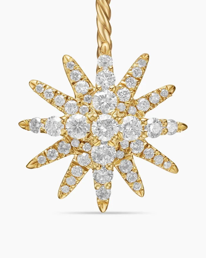 Starburst Double Drop Earrings In 18K Yellow Gold With Diamonds 325mm Women David Yurman Drop Starburst Double Drop Earrings In 18K Yellow Gold With Diamonds 325mm Women David Yurman Drop