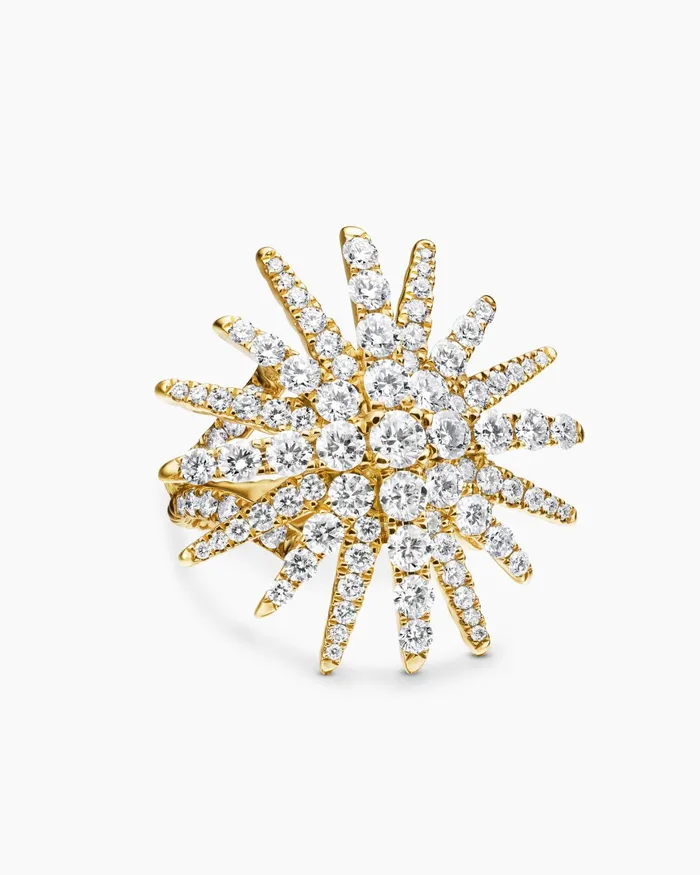 Starburst Ring In 18K Yellow Gold With Diamonds 28mm Women David Yurman Statement Starburst Ring In 18K Yellow Gold With Diamonds 28mm Women David Yurman Statement