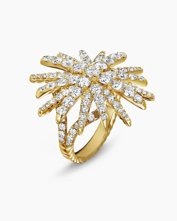 Starburst Ring In 18K Yellow Gold With Diamonds 28mm Women David Yurman Statement Starburst Ring In 18K Yellow Gold With Diamonds 28mm Women David Yurman Statement