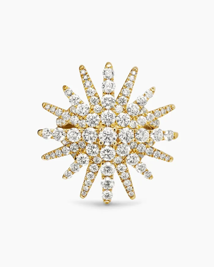 Starburst Ring In 18K Yellow Gold With Diamonds 28mm Women David Yurman Statement Starburst Ring In 18K Yellow Gold With Diamonds 28mm Women David Yurman Statement