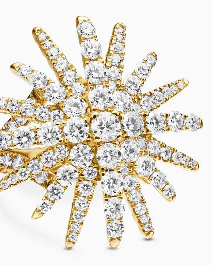 Starburst Ring In 18K Yellow Gold With Diamonds 28mm Women David Yurman Statement Starburst Ring In 18K Yellow Gold With Diamonds 28mm Women David Yurman Statement