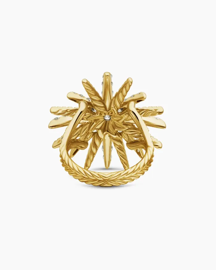 Starburst Ring In 18K Yellow Gold With Diamonds 28mm Women David Yurman Statement Starburst Ring In 18K Yellow Gold With Diamonds 28mm Women David Yurman Statement