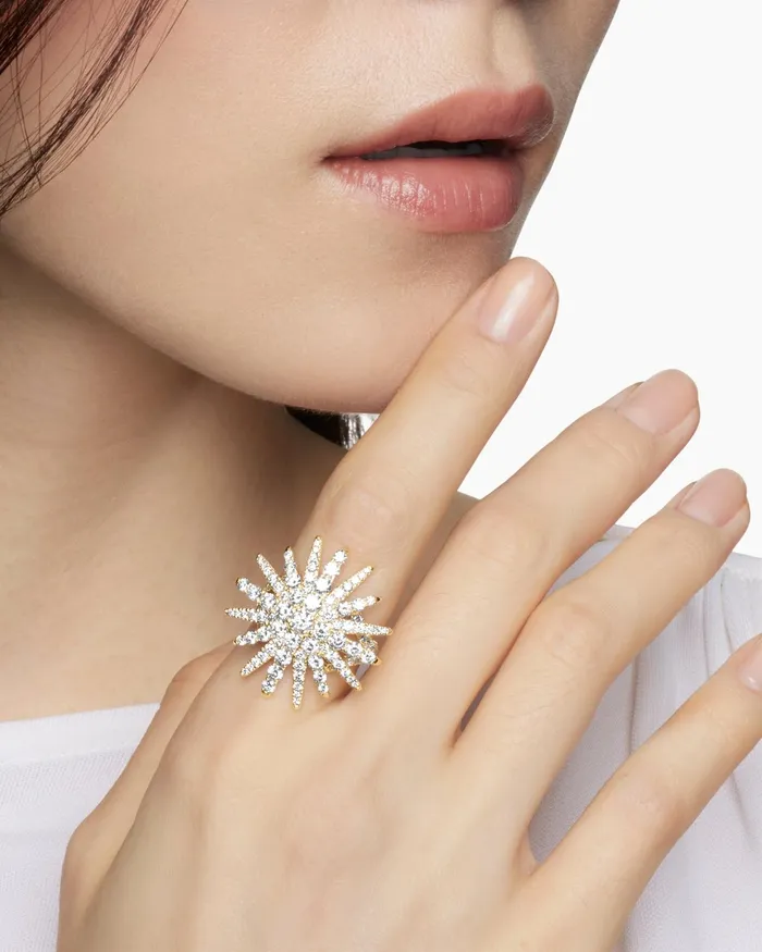 Starburst Ring In 18K Yellow Gold With Diamonds 28mm Women David Yurman Statement Starburst Ring In 18K Yellow Gold With Diamonds 28mm Women David Yurman Statement