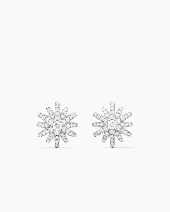 Starburst Stud Earrings In 18K White Gold With Diamonds 117mm Women David Yurman Stud Starburst Stud Earrings In 18K White Gold With Diamonds 117mm Women David Yurman Stud