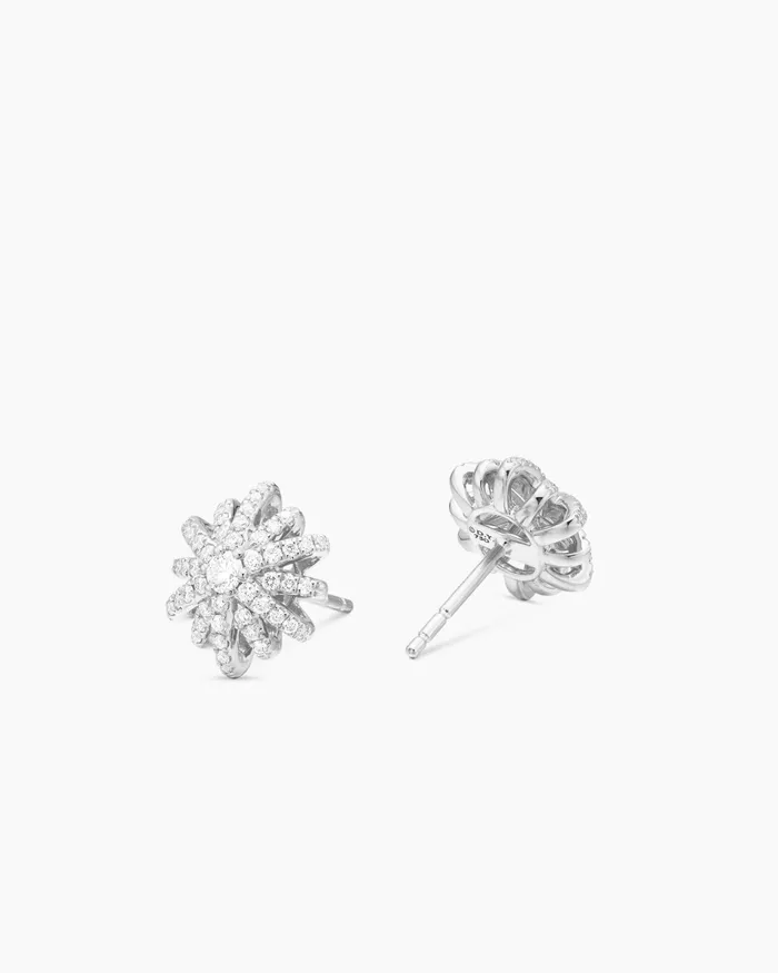Starburst Stud Earrings In 18K White Gold With Diamonds 117mm Women David Yurman Stud Starburst Stud Earrings In 18K White Gold With Diamonds 117mm Women David Yurman Stud