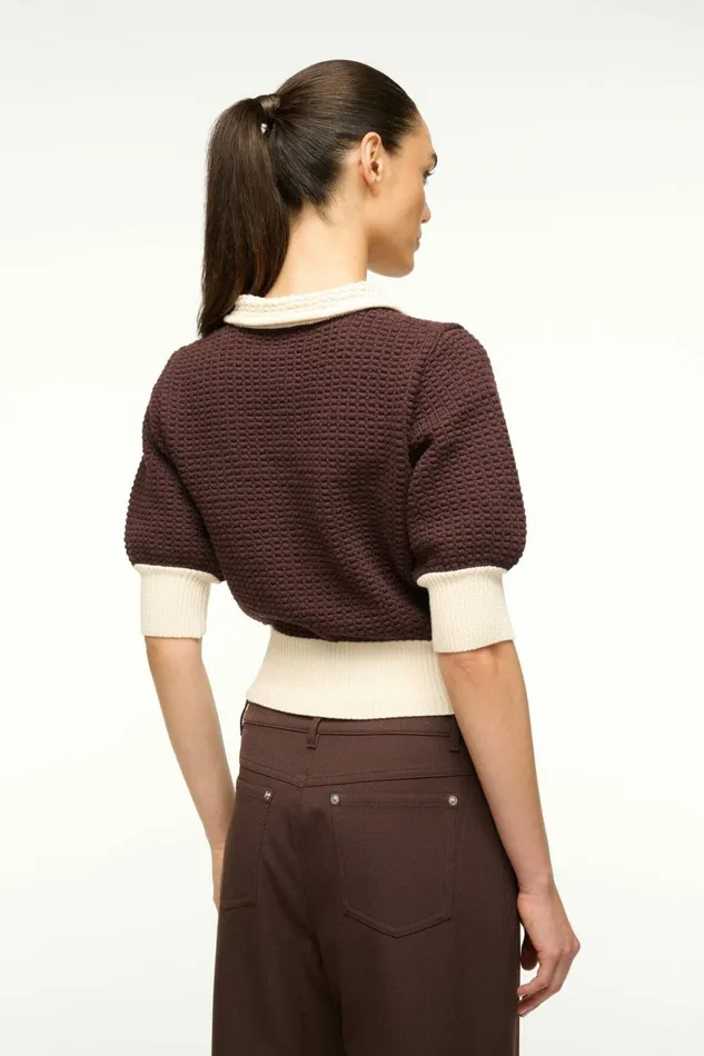 STAUD ALTEA SWEATER Dark Chocolate Ivory Women Tops STAUD ALTEA SWEATER Dark Chocolate Ivory Women Tops