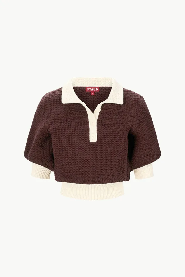 STAUD ALTEA SWEATER Dark Chocolate Ivory Women Tops STAUD ALTEA SWEATER Dark Chocolate Ivory Women Tops