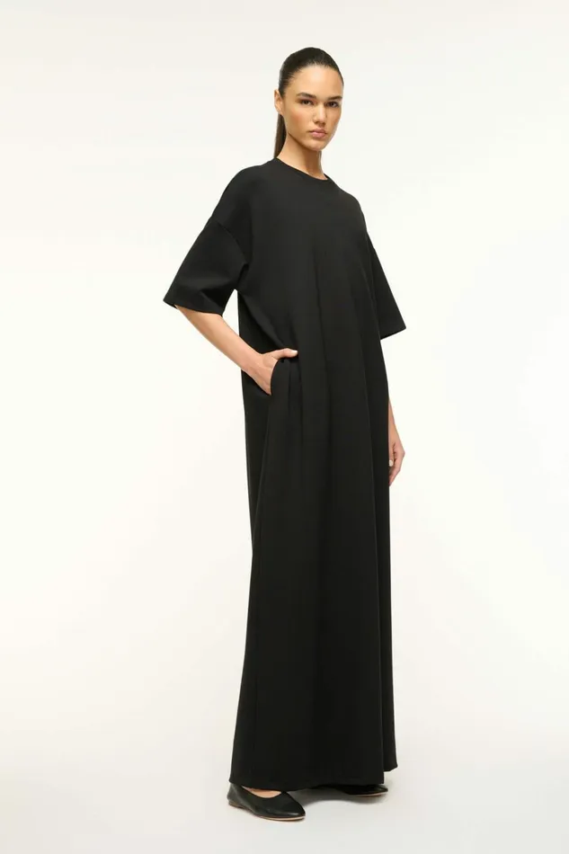 STAUD CAPSULE MAXI DRESS Black Women Dresses STAUD CAPSULE MAXI DRESS Black Women Dresses