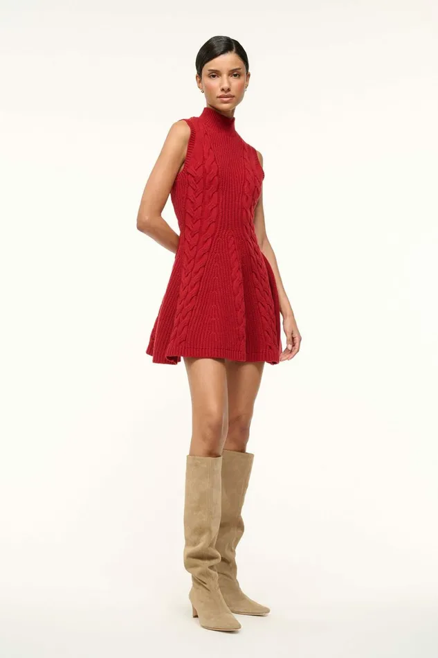STAUD CHARADE DRESS Rouge Women Dresses STAUD CHARADE DRESS Rouge Women Dresses