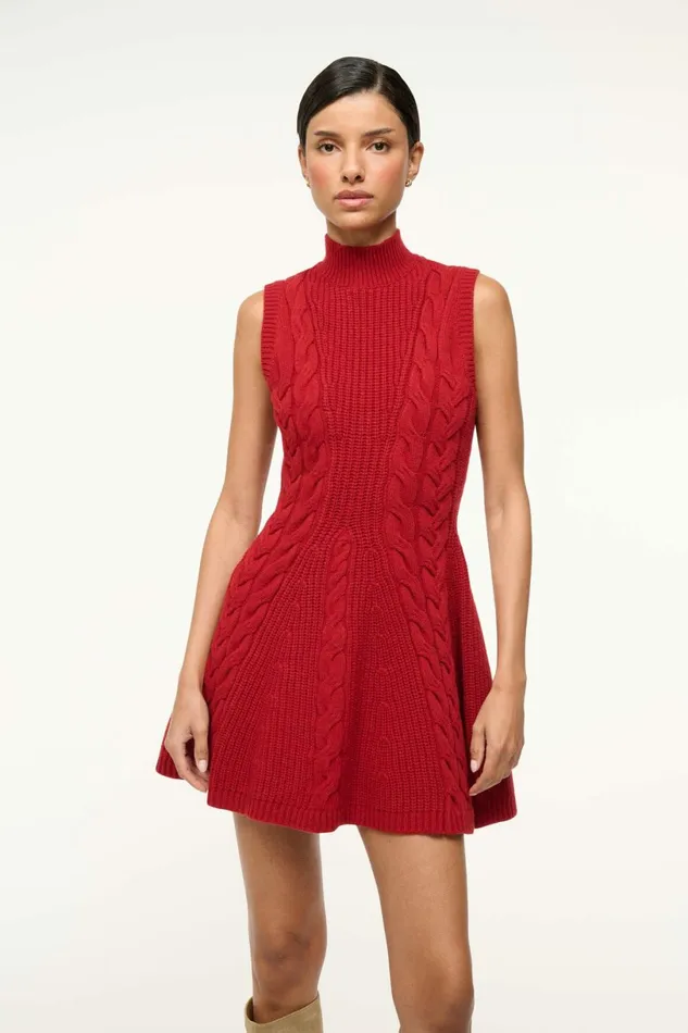 STAUD CHARADE DRESS Rouge Women Dresses STAUD CHARADE DRESS Rouge Women Dresses