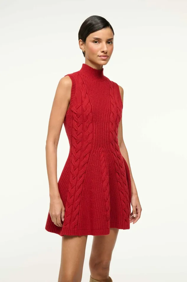 STAUD CHARADE DRESS Rouge Women Dresses STAUD CHARADE DRESS Rouge Women Dresses