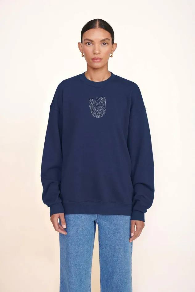 STAUD CUSTOM X CBONZ OVERSIZED SWEATSHIRT Navy Pet Custom Clothing
