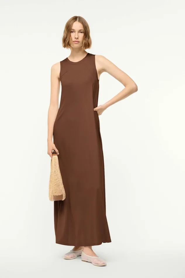 STAUD DAVI DRESS Dark Oak Women Dresses